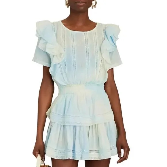 Loveshackfancy Natasha Ruffle Mini Dress Size Small
